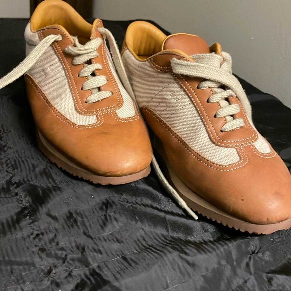HERMES Women's Low-Cut Sneakers H Logo Brown EU38